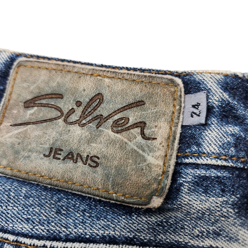 Vintage 90's Silver Jeans 34x30 Suki Bootcut Women's Button Fly Floral Patch Y2K - Picture 16 of 16
